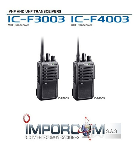 Radio Comunicacion Icom F3003 F14 F24 De Vhf O Uhf