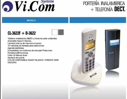 Portero Electrico Y Telefono Inalambrico Vi.com 3622f Commax