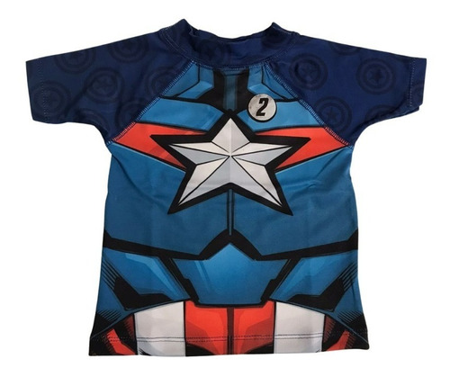 Remera Con Protección Uv - Modelo Capitan America - Avengers