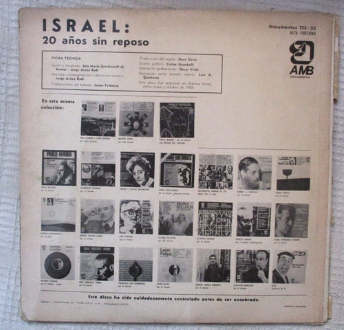 Eshkol, Bar Lev, Ben Gurion - Israel: 20 Años Sin Reposo