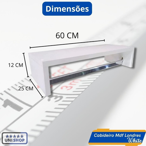 Kit 6 Cabideiro De Parede Arara De Roupas Moderno Mdf Branco