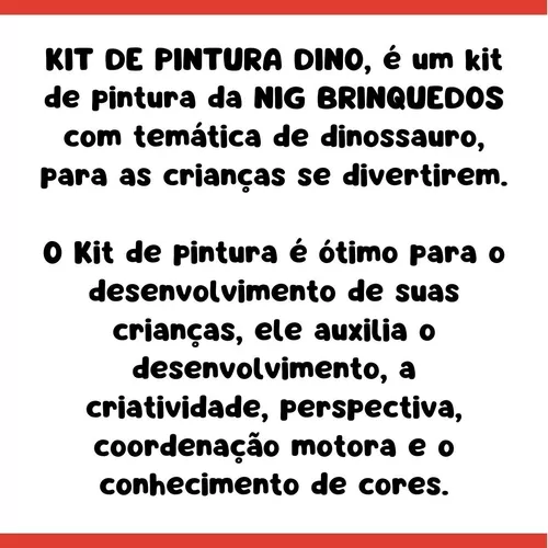 Kit Pintura Dinos Com Cavalete Tintas Jogo Infantil Nig 0440