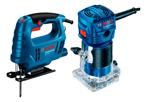 Fresadora 1/4  550w Bosch Gkf 550 + Caladora Gst 680 20mm