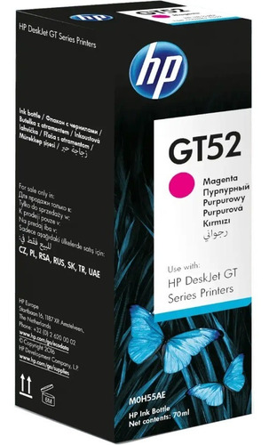 Botella Tinta Hp Gt52 Magenta Original M0h55al Gt 5820 Cuota