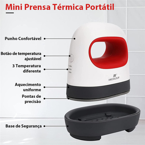Prensa Térmica Mini De Ferro De Passar Heat Press: Personalize Suas Roupas Com A Tendência Diy Perfeito Para Artesanato E Presentes Criativos Mecolour 220v