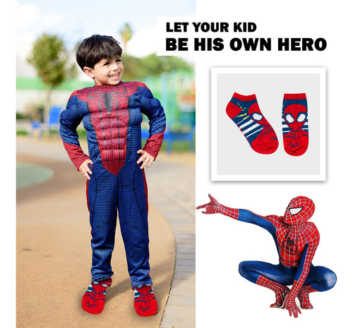 Calcetines De Spider-man Para Niños 10 Pares Corte Bajo 3-9