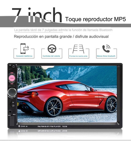 Imagen 2 de 10 de Pantalla Táctil De 7 In Con Cámara De Reversa P/estéreo Auto
