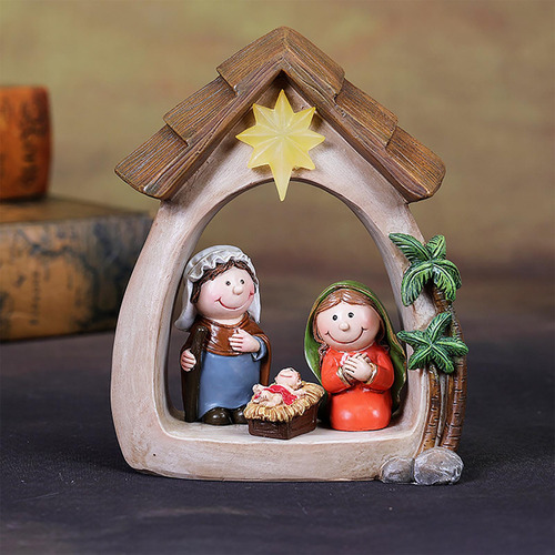 Christmas Decoration Led Light Nativity Manger Group Scene O