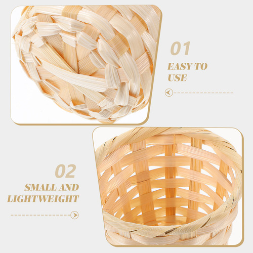 Cesta Pequeña De Madera Tejida Para El Hogar, 12 Unidades