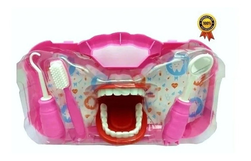 Brinquedo Maleta Kit Dentista 5 Peças - Rosa