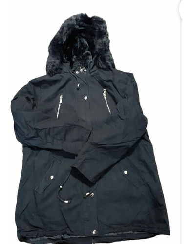 Campera Parka Dama Con Capucha Desmontable