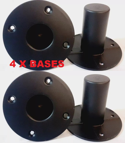 4x Bases Metálica Para Empotrar En Cajas Subwoofer/ Medios 