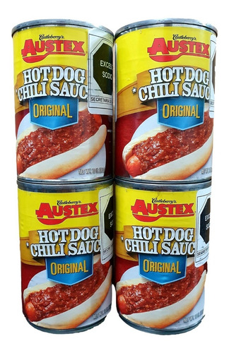 4 Pz Austex Hotdog Chili Sauce Salsa Chili Dog Original 283g