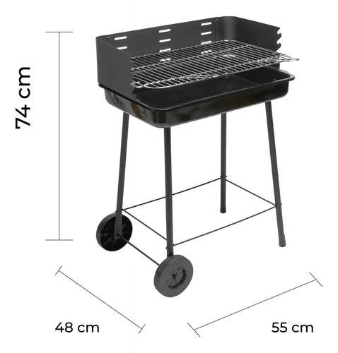 Asador De Carbon Con Parrilla De Altura Ajustable Resistente