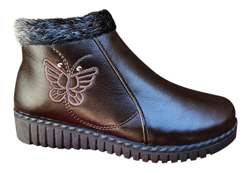 Zapato De Mujer Para Invierno Chiporro Mariposa Bordada 7149