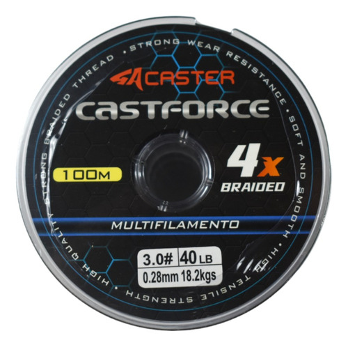 Multifilamento Caster Castforce 4 Hebras 0.28mm 18.2kg Pesca