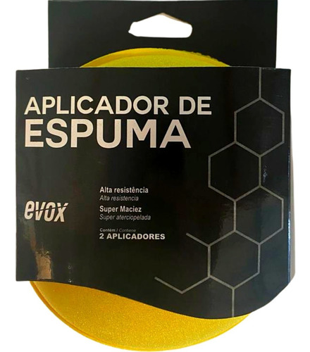 Pano para limpeza Evox Aplicador de Espuma amarelo 2 u pacote x 2