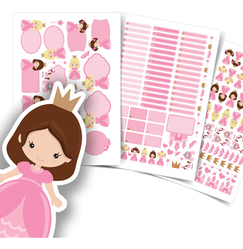 Etiquetas Escolares Princesa Personalizadas Kit Jumbo