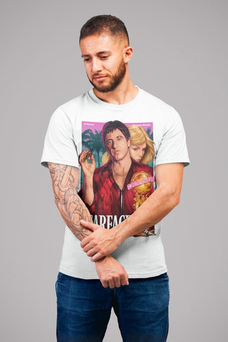 Camiseta Clasico Cine Scarface Cara Cortada 