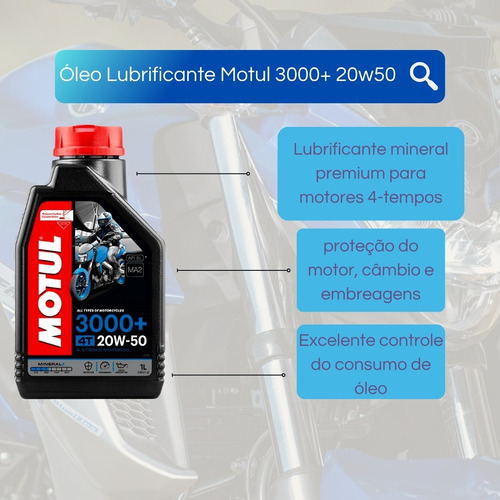 3 Óleo De Moto Motul 3000 20w50 Mineral 4t Lander Xre Tenere