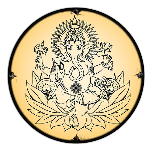 #518 - Cuadro Decorativo Vintage / No Chapa Ganesha India  