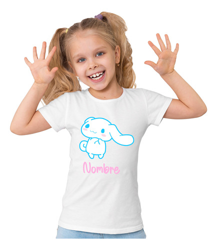 Remera Algodon Nena Kuromi Cinnamoroll Anime Con Nombre 