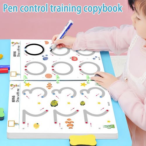 M Caderno Infantil Com Caneta E Borracha Apagáveis