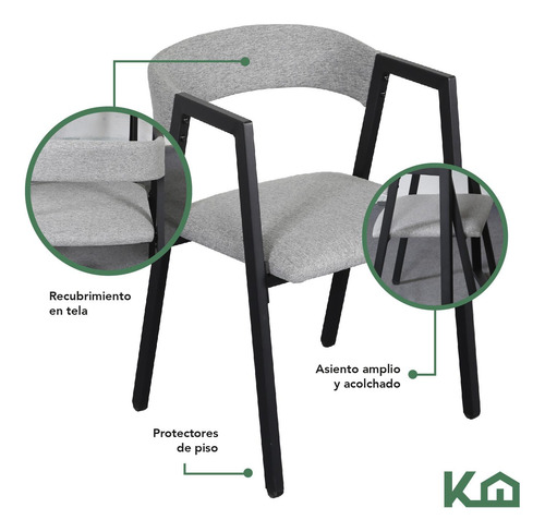 Juego De Comedor 4 Sillas Mesa Rectangular Cocina Cafetería