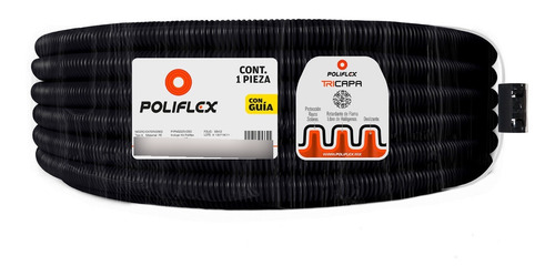 Poliflex Tricapa Negro Exteriores Ent Con Guía 3/4 50 M