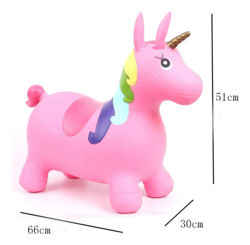 Inflable Saltarin Brinca Botador Animal Salto Para Niños Color Rosa