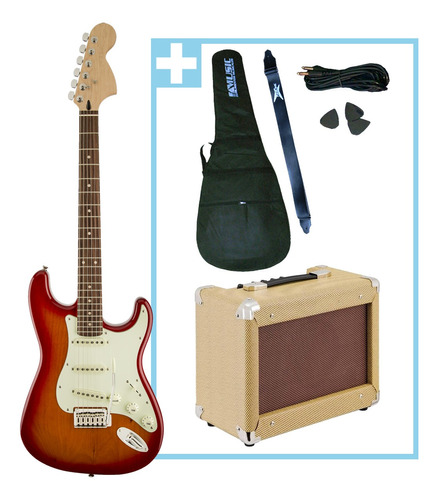 Combo Guitarra Electrica Blues + Amplificador 15w Accesorios