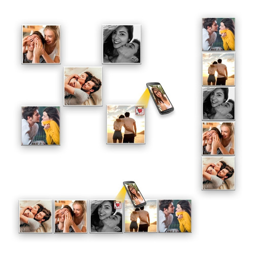 Imagem 1 de 5 de Azulejo Dia Dos Namorados Com Foto E Vídeo- 05 Peças 15x15