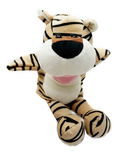 Titere Mano Peluche Tigre Patas Largas Selva Felino Juguetes