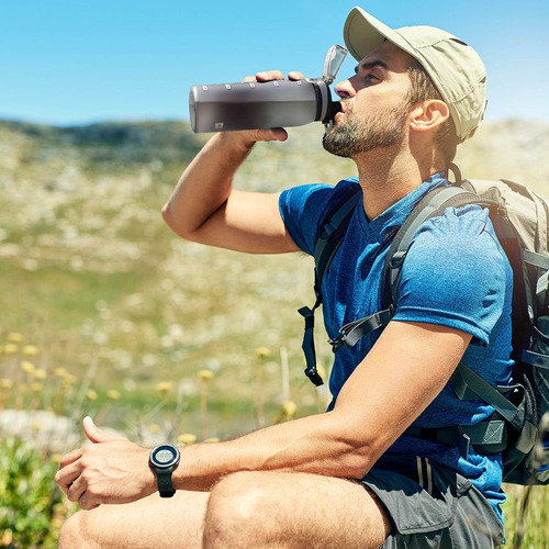 Botella De Agua Deportiva De 30 Oz Con Marcadores De Tiempo,