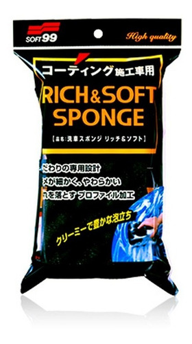 Imagen 2 de 10 de Soft99 Rich And Soft Sponge Esponja Premium Para Lavado Auto