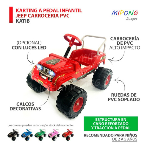 Imagen 6 de 8 de Karting A Pedal Auto Infantil Tipo Jeep Mipong