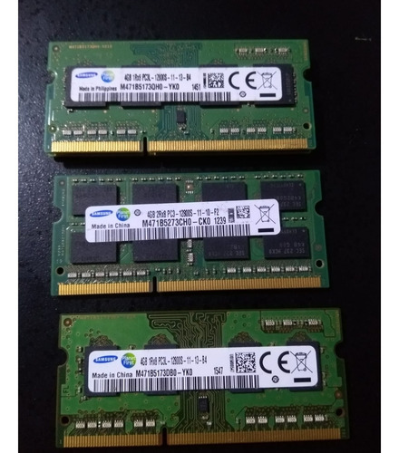 Memoria Ram Para Laptop 4gb Samsung Ddr3 Pc3l Bus 12800s 