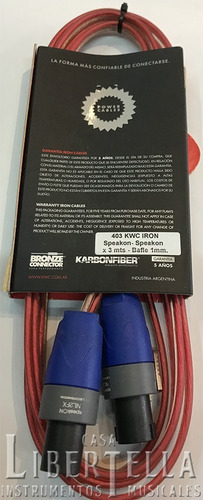 Imagen 2 de 3 de Cable Para Caja Speakon-speakon Kwc Iron 403 De 3 Metros