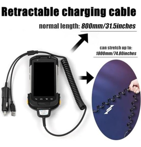 Sicimly Tc77 Cable Cargador De Vehículo 2 En 1 Y Usb Para Ze