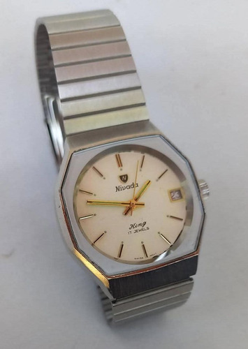 Reloj Nivada King 17 Jewels Swiss Plateado Plateado Beige (Usado)