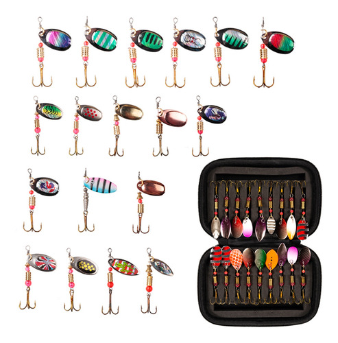 18 Señuelos De Pesca Spinner Set Spinnerbait De Metal Surtid