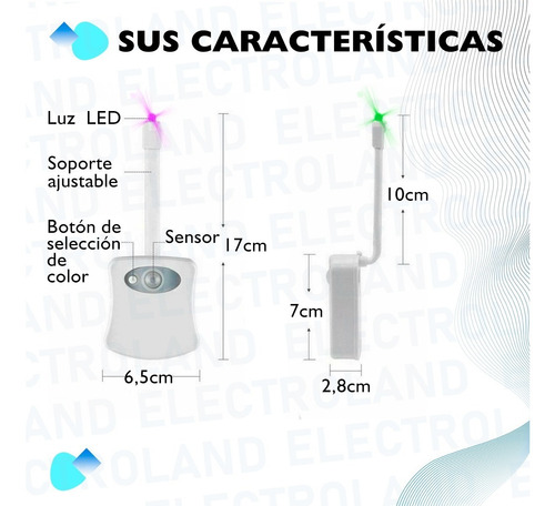 Imagen 7 de 10 de Luz Led Para Inodoro 8 Colores Con Sensor De Movimiento