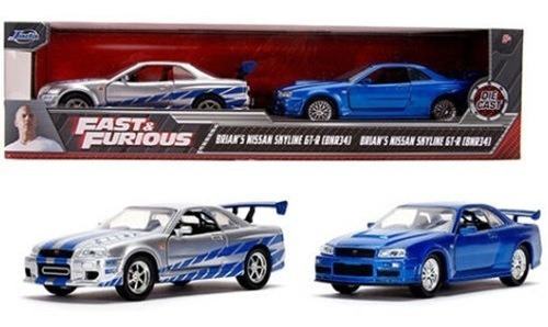 1/32 Brian's Nissan Skylines Azul Y Plata Duo Pack  