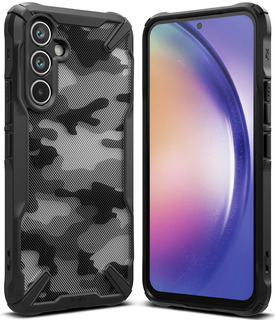 Estuche Funda Antichoque Antideslizante Delgado Rígido Protección De Grado Militar Soporte Correas Ringke Fusion X Para Samsung Galaxy A54 - Camo