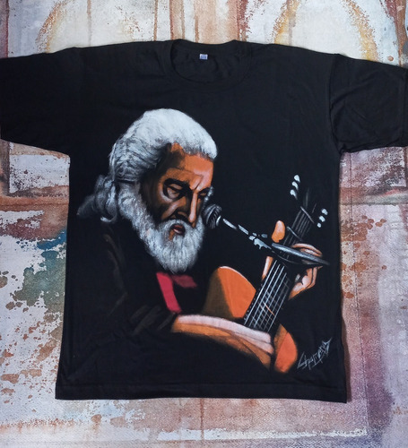 Remera De José Larralde Pintada A Mano