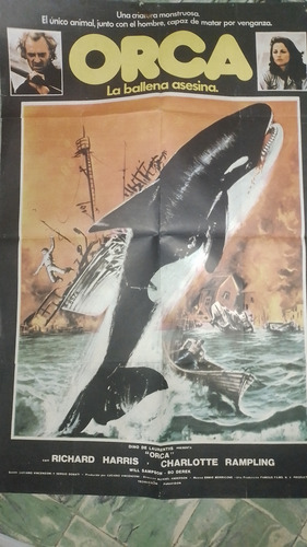 Poster Pelicula Orca La Ballena Asesina - Bo Derek Año 1977 (Usado)