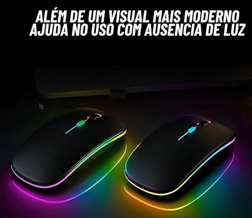 Explore Sem Limites: Mouse Sem Fio Bluetooth Led Integrado