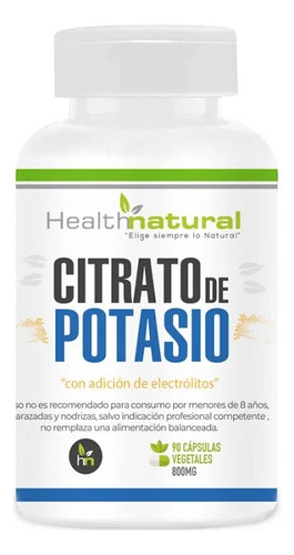 Citrato De Potasio Con Adicion De Electrolitos 90 Capsulas V