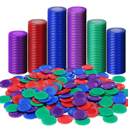 Fichas De Póquer De Plástico De 400 Piezas, 4 Colores, Conta