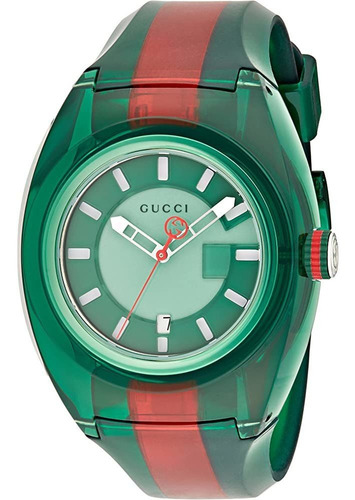 Gucci Quartz Acero Inoxidable Y Caucho Casual De Dos Tonos R